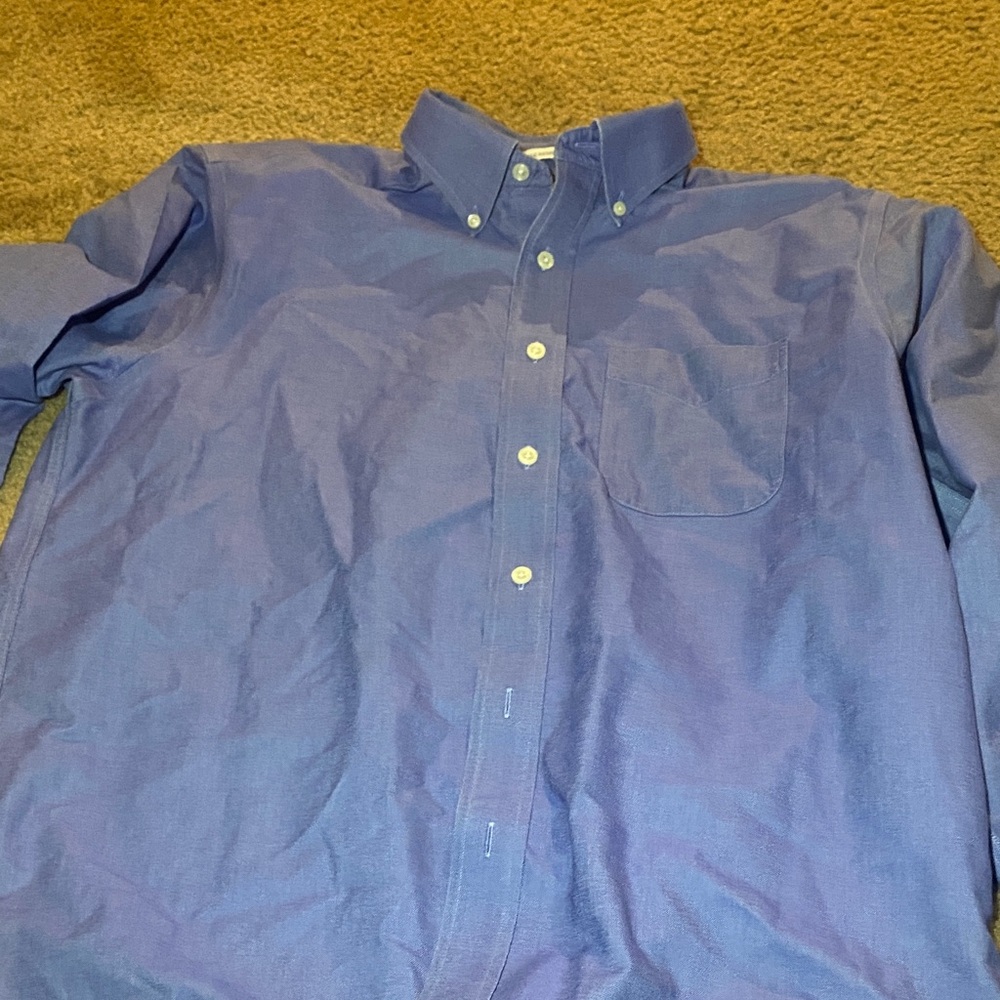 L.L. Bean Men's Casual Blue Button-Down Shirt